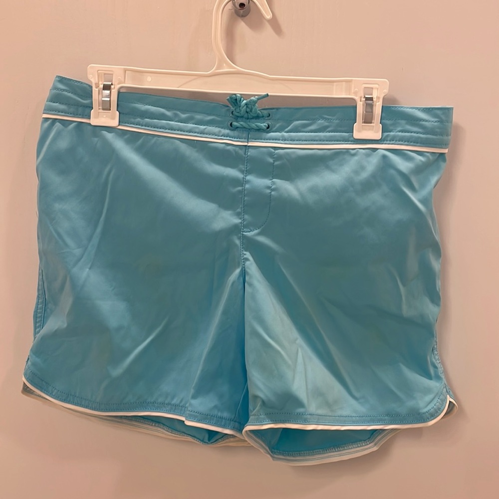 Lands’ End Kids Light Blue Swim Trunks, Size 16+, 100% polyester